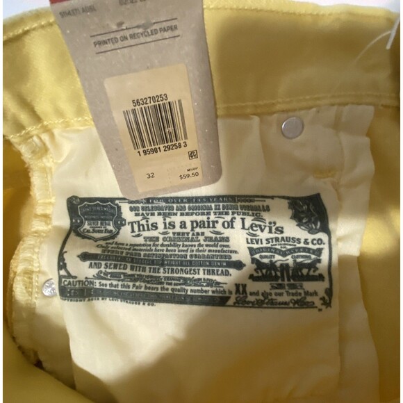 NWT Levi's 501 Womens Shorts 32 High Rise Cut Off Raw Yellow Denim $59 - Picture 3 of 9